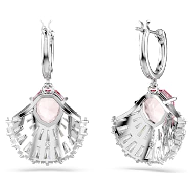 Pendants d'oreilles Idyllia, Tailles variées, Coquillage, Rose, Métal rhodié - Swarovski, 5680295