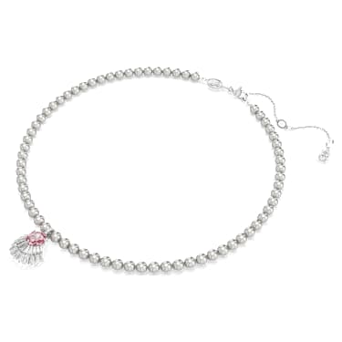 Pendente Idyllia, Taglio misto, Crystal Pearl, Conchiglia, Rosa, Placcato rodio - Swarovski, 5680297