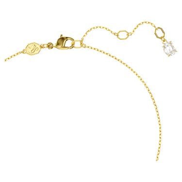 Idyllia pendant, Crystal pearl, Heart, White, Gold-tone plated - Swarovski, 5680399