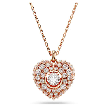 Pingente Idyllia, Crystal Pearl, Coração, Branco, Acabamento em ouro rosa de 18 quilates - Swarovski, 5680402
