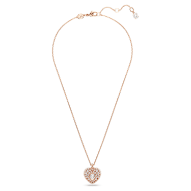 Hyperbola pendant, Heart, White, Rose gold-tone plated - Swarovski, 5680402