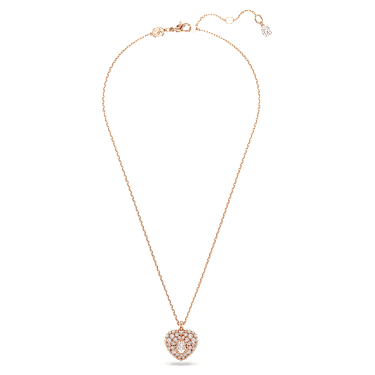 Idyllia 链坠, 心形, 白色, 镀玫瑰金色调 - Swarovski, 5680402