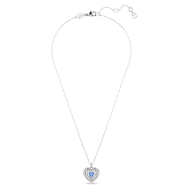 Hyperbola pendant, Heart, Blue, Rhodium plated - Swarovski, 5680403