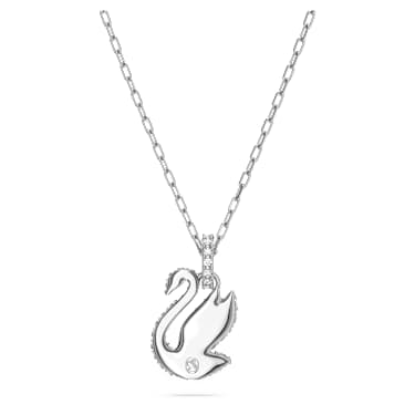 Swan Anhänger, Schwan, Klein, Blau, Rhodiniert - Swarovski, 5680422