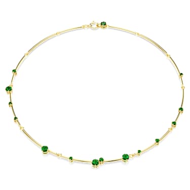 Constella ketting, Verschillende ronde slijpvormen, Groen, Goudkleurige toplaag - Swarovski, 5680551
