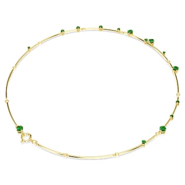 Constella Halskette, Gemischte Rundschliffe, Grün, Goldlegierungsschicht - Swarovski, 5680551