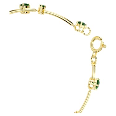 Constella armband, Verschillende ronde slijpvormen, Groen, Goudkleurige toplaag - Swarovski, 5680555