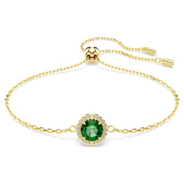 Una Angelic bracelet, Round cut, Pavé, Green, 18K gold finish - Swarovski, 5680559