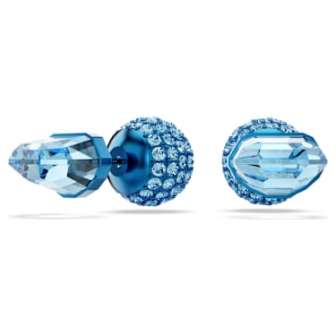 Lucent stud earrings, Pavé, Ball, Blue, Blue finish - Swarovski, 5680693