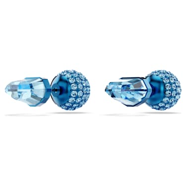 Lucent stud earrings, Pavé, Ball, Blue, Blue finish - Swarovski, 5680693