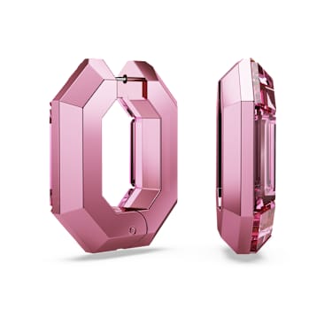 Lucent hoop earrings, Octagon shape, Small, Pink | Swarovski Lucent hoop earrings, Octagon shape, Small, Pink | Swarovski