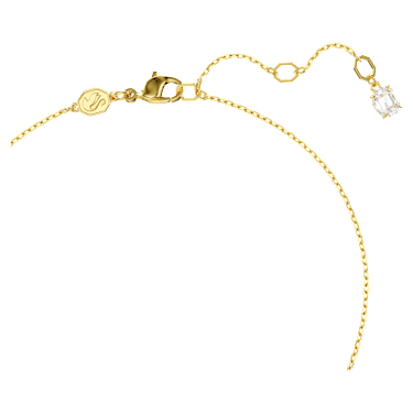 Idyllia pendant, Octagon cut, Crystal pearls, Heart, Pink, Gold-tone plated - Swarovski, 5680784