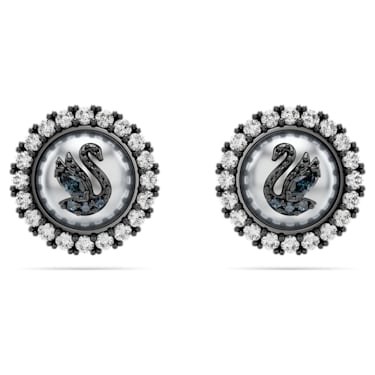 Swarovski Swan Pierced Earrings, White, Rose-gold tone plated 5144289 -  Morré Lyons Jewelers
