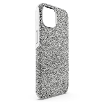 High smartphone case, iPhone® 15, Silver tone | Swarovski