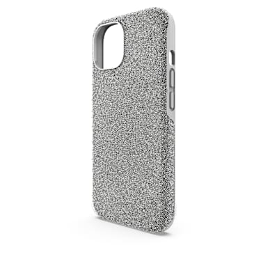 High smartphone case, iPhone® 15, Silver Tone | Swarovski