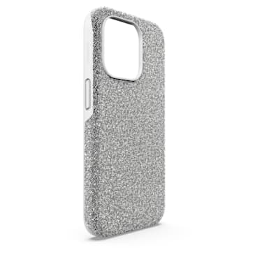 High smartphone case, iPhone® 15 Pro, Silver Tone - Swarovski, 5680864