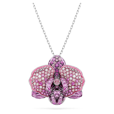 Idyllia Anhänger, Blume, Rosa, Rhodiniert - Swarovski, 5680910