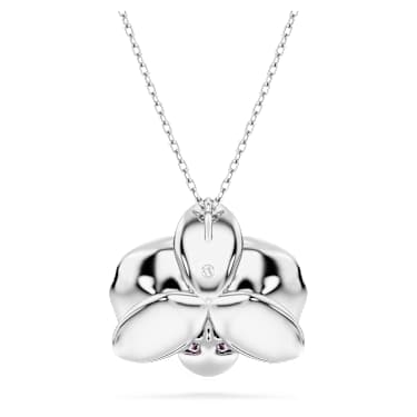 Idyllia Anhänger, Blume, Rosa, Rhodiniert - Swarovski, 5680910