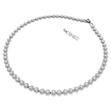 Una Angelic Tennis Halskette, Rundschliff, Lang, Weiß, Rutheniert - Swarovski, 5681057