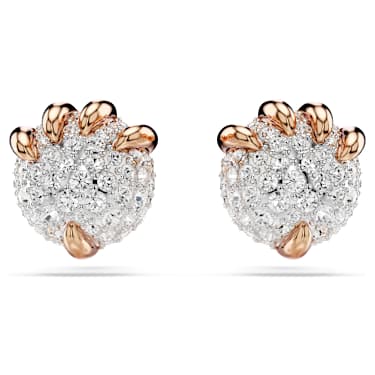 Brincos stud Dragon & Phoenix, Garra de dragão, Branco, Acabamento em ouro rosa de 18 quilates - Swarovski, 5681058