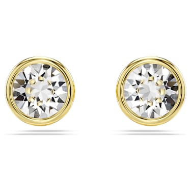 Cercei stud Imber, Tăietură rotundă, Albi, Finisaj din aur de 18k - Swarovski, 5681552