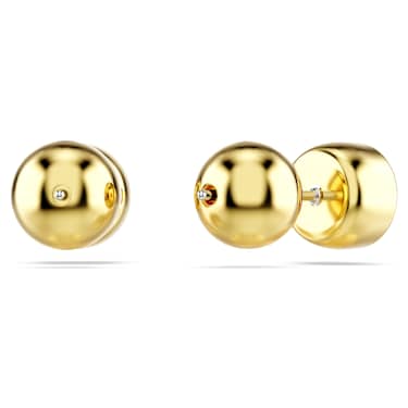 Imber stud earrings, Round cut, White, Gold-tone plated - Swarovski, 5681552