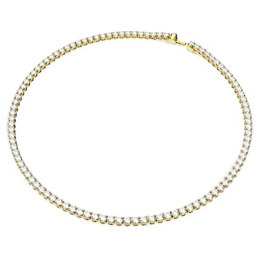Matrix Tennis 项链, 圆形切割, 白色, 镀金色调 - Swarovski, 5681795