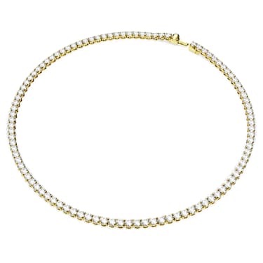 Matrix Tennis 네크리스, 라운드 컷, 화이트, 골드 톤 플래팅 - Swarovski, 5681795