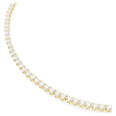 Matrix Tennis Halskette, Rundschliff, Weiß, 18K Goldbeschichtet - Swarovski, 5681795