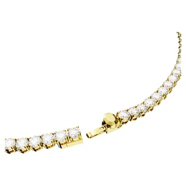 Matrix Tennis 네크리스, 라운드 컷, 화이트, 골드 톤 플래팅 - Swarovski, 5681795