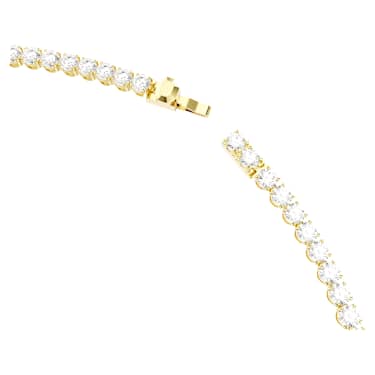 SWAROVSKI MATRIX テニスネックレス ゴールドカラー Matrix Tennisネックレス, ラウンドカット, ホワイト, 18Kゴールド