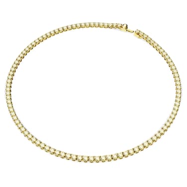 Matrix Tennis necklace, Round cut, Yellow, Gold-tone plated - Swarovski, 5681799