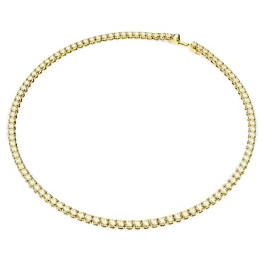 Matrix Tennis 项链, 圆形切割, 黄色, 镀金色调 - Swarovski, 5681799