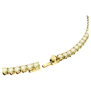 สร้อยคอ Matrix Tennis, เจียระไนทรงกลม, เหลือง, เคลือบโทนสีทอง - Swarovski, 5681799