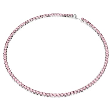 Matrix Tennis 네크리스, 라운드 컷, 핑크, 로듐 플래팅 - Swarovski, 5681800