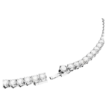 Matrix Tennis necklace, Round cut, White, Rhodium plated - Swarovski, 5681801