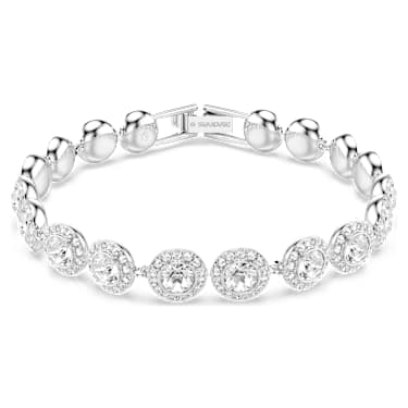 Una Angelic Tennis 브레이슬릿, 라운드 컷, 화이트, 로듐 플래팅 - Swarovski, 5682279