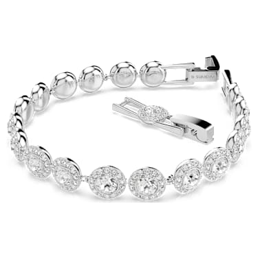 Una Angelic Tennis 브레이슬릿, 라운드 컷, 화이트, 로듐 플래팅 - Swarovski, 5682279