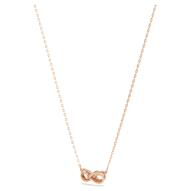 Hyperbola set Infinity White Rose gold tone plated Swarovski
