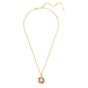 Imber pendant, Octagon cut, Pink, Gold-tone plated | Swarovski
