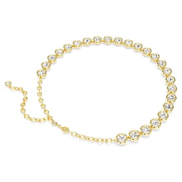 Imber Tennis 項鏈, 圓形切割, 白色, 鍍金色色調 - Swarovski, 5682585