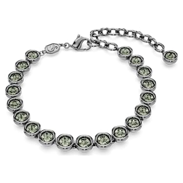 Imber Tennis 手鏈, 圓形切割, 黑色, 鍍黑鉻色 - Swarovski, 5682592