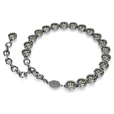 Imber Tennis 手鏈, 圓形切割, 黑色, 鍍黑鉻色 - Swarovski, 5682592