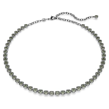 Collier Imber Tennis, Coupe ronde, Gris, Métal plaqué ruthénium - Swarovski, 5682593