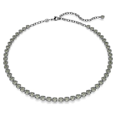 Imber Tennis Halskette, Rundschliff, Grau, Rutheniert - Swarovski, 5682593
