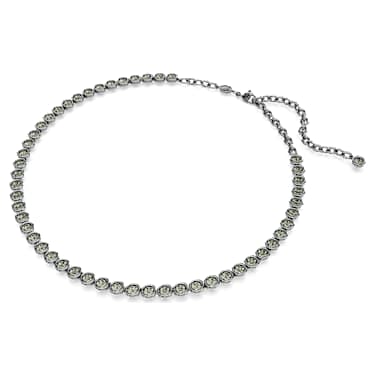 Collier Imber Tennis, Coupe ronde, Gris, Métal plaqué ruthénium - Swarovski, 5682593