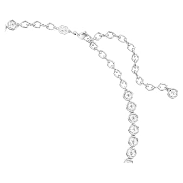 Imber Tennis 네크리스, 라운드 컷, 화이트, 로듐 플래팅 - Swarovski, 5682595
