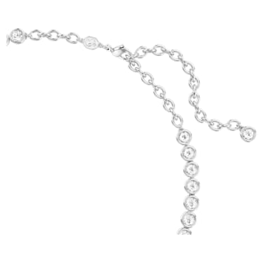 Imber Tennis necklace, Round cut, White, Rhodium plated - Swarovski, 5682595
