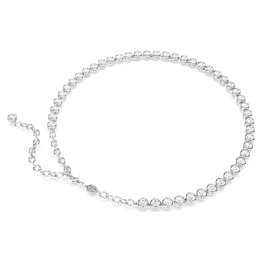 Collier Imber Tennis, Taille ronde, Blanc, Métal rhodié - Swarovski, 5682595