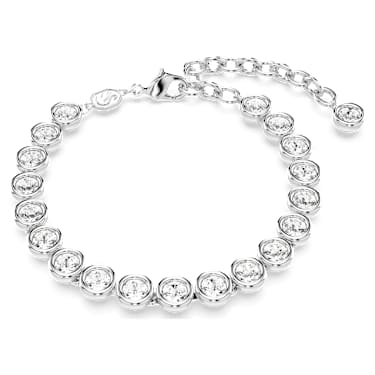 Pulsera Imber Tennis, Talla redonda, Blanca, Baño de rodio - Swarovski, 5682666